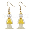 Human Handmade Glass Seed Beads Dangle Earrings EJEW-MZ00446-3