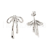 Brass with Cubic Zirconia Stud Earrings for Women EJEW-M251-03P-1
