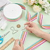 10 Yards Polycotton Striped Ribbon OCOR-WH0003-023-3