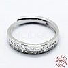 Anti-Tarnish Rhodium Plated 925 Sterling Silver Rings STER-G027-19P-L-4
