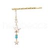 Starfish Synthetic Turquoise & Glass Beads Hair Bobby Pin PHAR-JH00108-4