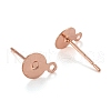 Brass Stud Earring Findings KK-K225-02A-RG-1