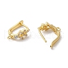 Flower Shape Rack Plating Brass Micro Pave Cubic Zirconia Hoop Earrings Finding KK-E084-47G-2