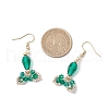 Fishtail 304 Stainless Steel Glass Dangle Earrings EJEW-MZ00458-02-4