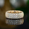 Brass Micro Pave Clear Cubic Zirconia Finger Rings for Women FS-WG796B2-04-2
