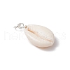 Natural Mixed Cowrie Shell Pendants PALLOY-JF03710-03-4