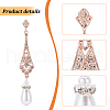 ANATTASOUL 2 Pairs 2 Colors Plastic Pearl Dangle Stud Earrings with Rhinestone EJEW-AN0004-19-3
