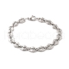 304 Stainless Steel Coffee Bean Chain Bracelets for Women Men BJEW-F488-12P-2