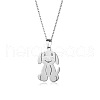 Dog Stainless Steel Pendant Necklaces PW-WGEE715-01-5
