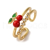 Brass Micro Pave Cubic Zirconia Adjustable Open Cuff Rings for Women RJEW-U057-17C-G-4