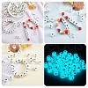 20Pcs Luminous Cube Letter Silicone Beads 12x12x12mm Square Dice Alphabet Beads with 2mm Hole Spacer Loose Letter Beads for Bracelet Necklace Jewelry Making JX437V-3