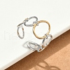 304 Stainless Steel Double Color Cuff Rings RJEW-S635-01GP-G-3