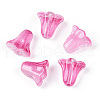 Spray Painted Transparent Glass Beads GLAA-D006-20F-1