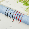 FIBLOOM 8Pcs 8 Style Lampwork Evil Eye Braided Bead Bracelets Set BJEW-FI0001-45-6