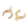 Brass Micro Pave Clear Cubic Zirconia Pendants ZIRC-P094-24G-RS-2