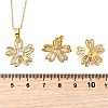 Flower Brass Micro Pave Cubic Zirconia Stud Earrings & Pendant Necklaces Sets SJEW-Z002-02G-5