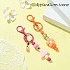 Spray Painted Alloy Bar Beadable Keychain for Jewelry Making DIY Crafts KEYC-A011-02J-3