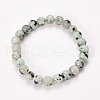 Natural Sesame Jasper/Kiwi Jasper Beaded Stretch Bracelets BJEW-Q692-26-10mm-1