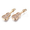 Brass Micro Pave Clear Cubic Zirconia Pendants X-KK-S359-113-RS-3