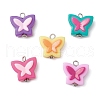 Two Tone Opaque Acrylic Beads with Iron Flat Head Pins and Tibetan Style Beads Pendants PALLOY-JF038010-1