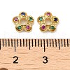 Rack Plating Brass Cubic Zirconia Bead Cap KK-K349-02G-3