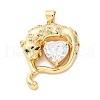 Brass Micro Pave Cubic Zirconia Pendants KK-S510-46G-01-1