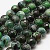 Faceted Natural Fire Crackle Agate Beads Strands G-F447-10mm-A18-1