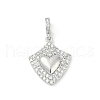 Brass Micro Pave Clear Cubic Zirconia Pendants KK-R213-16G-02-1