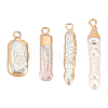 FINGERINSPIRE 4Pcs 4 Styles Baroque Natural Keshi Pearl Pendants PEAR-FG0001-01-1