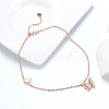 925 Sterling Silver Cable Chain Anklet AJEW-Z029-01RG-2