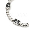 304 Stainless Steel Enamel Box Chain Anchor Link Bracelets for Women BJEW-G717-15P-2