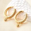 Brass Micro Pave Clear Cubic Zirconia Cuff Earrings EJEW-F370-30G-1