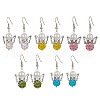 5 Pairs 5 Color Polymer Clay Rhinestone & Glass Pearl Beaded Dangle Earrings EJEW-JE05444-S-1