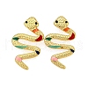 304 Stainless Steel Enamel Stud Earrings EJEW-Z116-02G-2