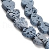 Synthetic Lava Rock Dyed Beads Strands G-R010-01H-1