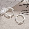 Brass Triple Hoop Earrings for Women EJEW-U055-01S-1