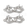 Brass Micro Pave Clear Cubic Zirconia Connector Charms KK-E068-VB377-2