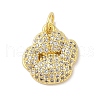 Rack Plating Brass Clear Cubic Zirconia Pendants KK-S380-07G-1