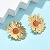 304 Stainless Steel Flower Pendant Necklaces & Stud Earrings Sets for Women SJEW-B020-03G-3