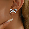 Elegant Stainless Steel Bowknot Stud Earrings NL6502-2