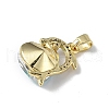 Real 18K Gold Plated Rack Plating Brass Micro Pave Clear Cubic Zirconia Pendants KK-C015-22G-11-3