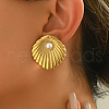 Elegant Stainless Steel Textured Rhombus Stud Earrings YK4954-4