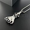 Skull Skeleton Hand Pendant Vintage Punk Stainless Steel Necklace Jewelry KH6935-4