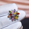 Brass Cubic Zirconia Stud Earrings WG5F7F0-02-1