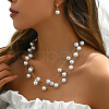 Glass Round Beaded Multilayer Necklaces & Earrings Sets for Women HD1365-4