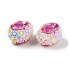 Handmade Luminous Polymer Clay Rhinestone Beads CLAY-H003-05E-3
