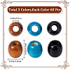 Gorgecraft 180Pcs 3 Colors Natural Wood Dyed Beads WOOD-GF0002-04-2