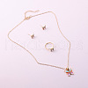 Butterfly Alloy Enamel Pendant Necklaces & Stud Earrings & Rings Sets FS-WGCE538-01-3