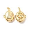 Eco-Friendly Rack Plating Brass Micro Pave Clear Cubic Zirconia Locket Pendants KK-F850-02G-1