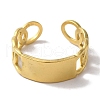 PVD Vacuum Plating 201 Stainless Steel Rectangle Open Cuff Rings for Women RJEW-C092-04G-2